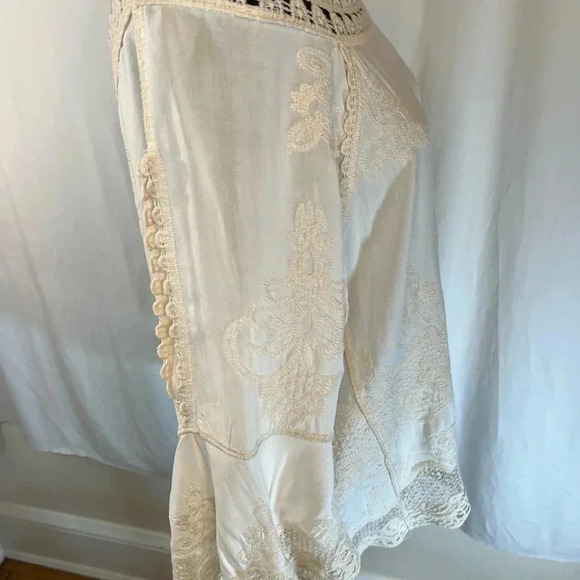 SPIAGGIA DOLCE lace trim and embroidered blouse Size M - Picture 4 of 11